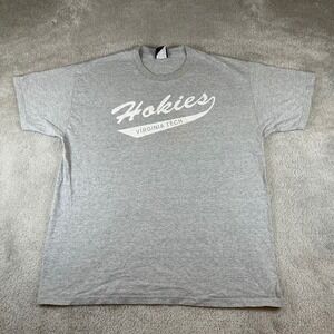AS Sports Virginia Tech Hokies T-Shirt Mens Large Gray Graphic Tee Short Sleeve